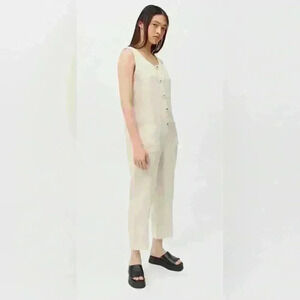 Little Lies Sleeveless White Corduroy Jumpsuit Urban Outfitters